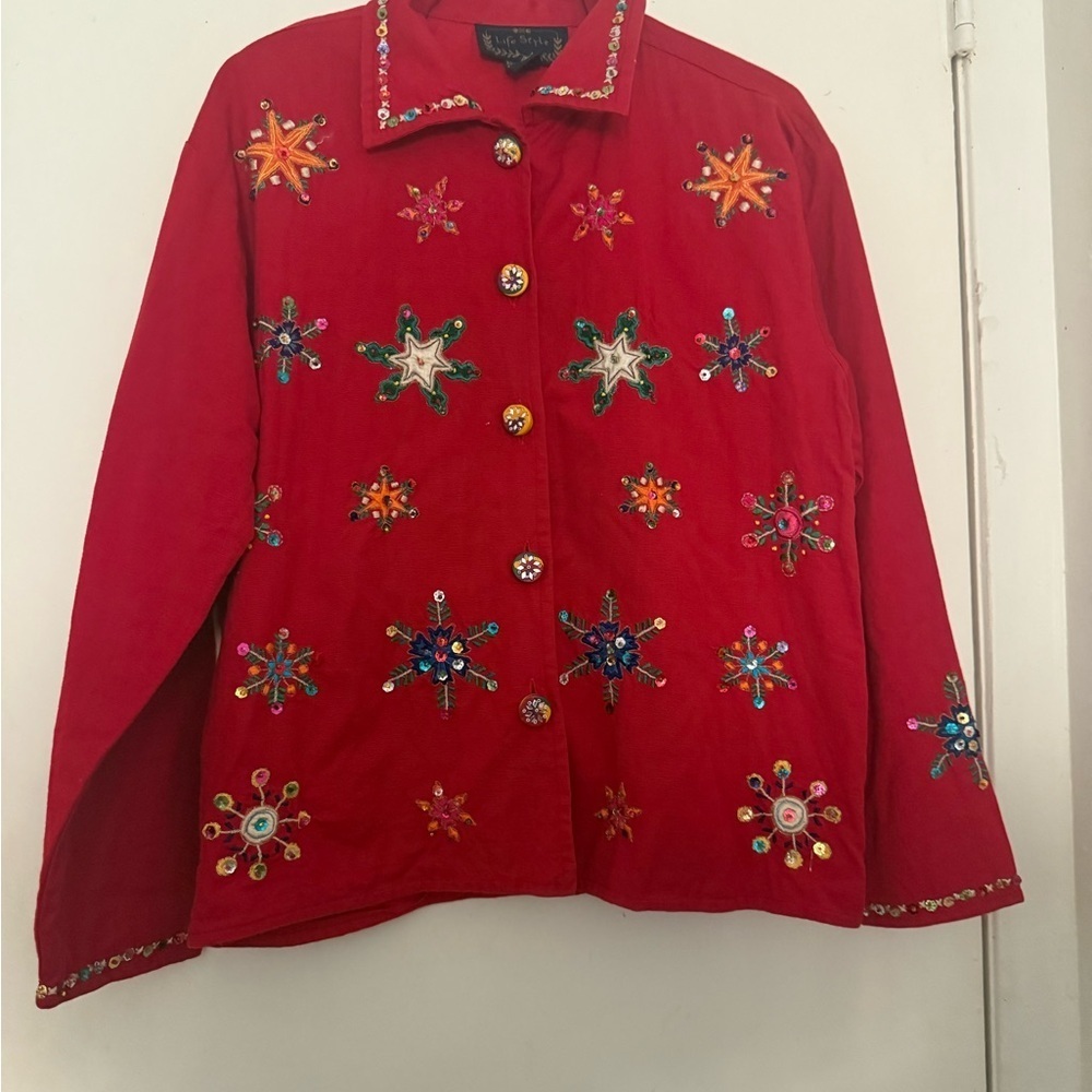 Embellished Red Blazer - Picture 2 of 9